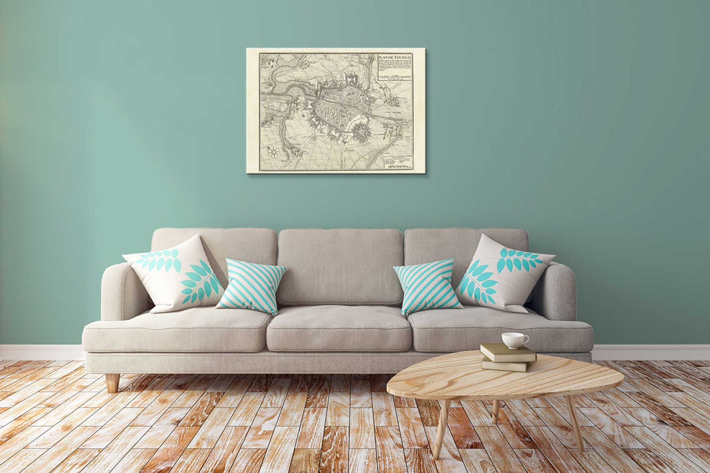 Map of Tournai, Belgium - 1709