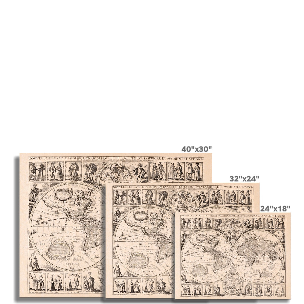 Novvelle et Exacte Description dv Globe Terrestre - 1645