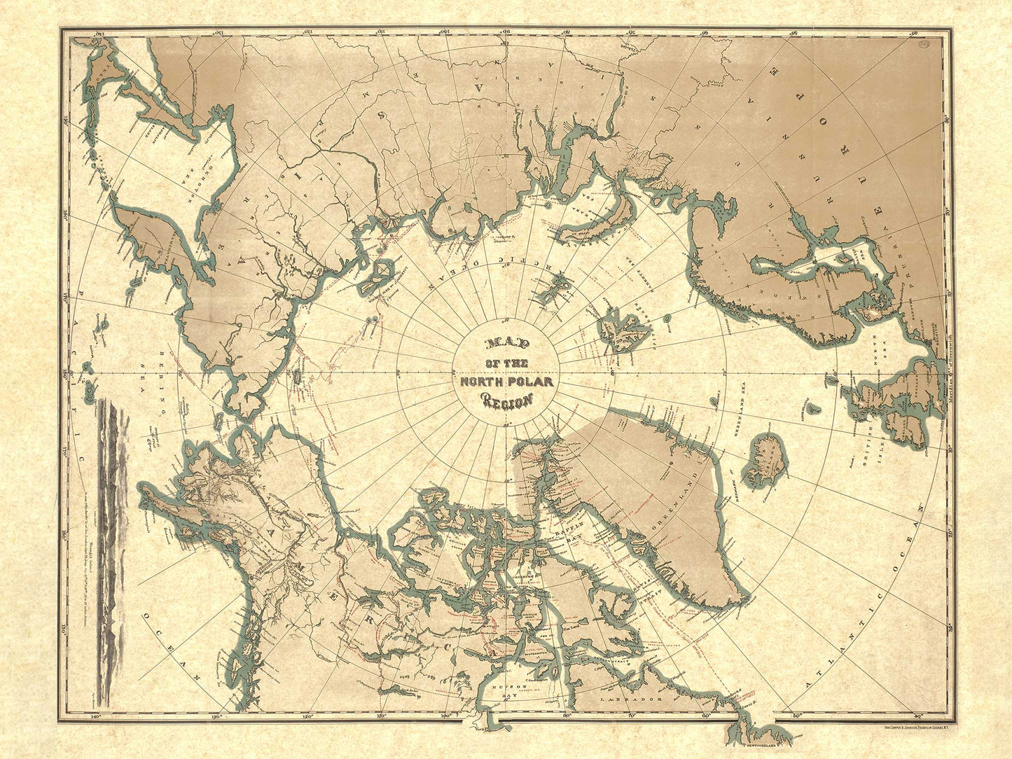 Map of North Polar Region - 1882