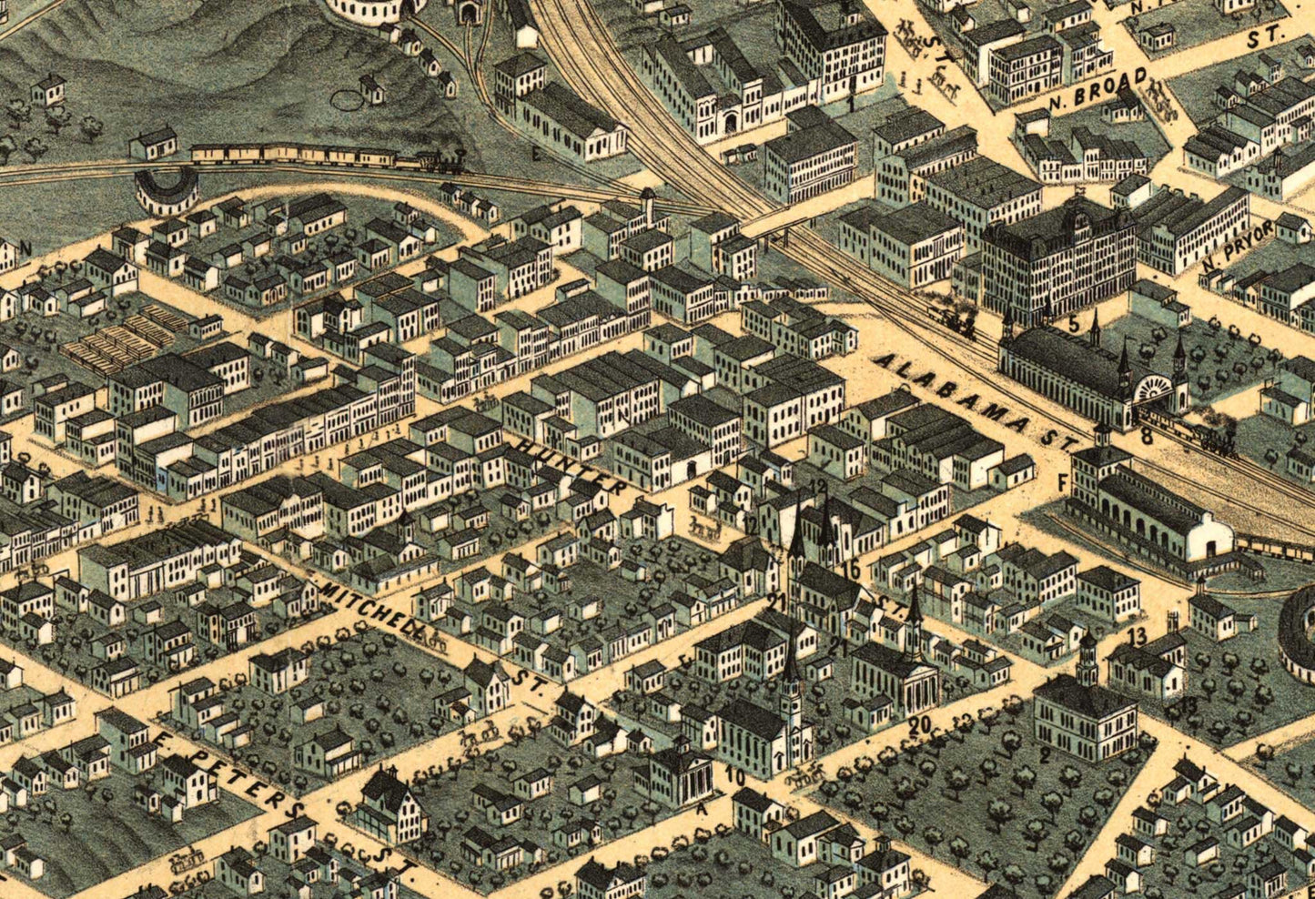 Bird's Eye View of Atlanta - 1871