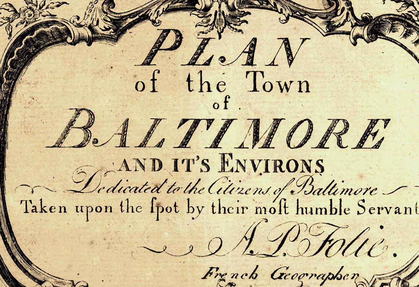 Plan of the Town of Baltimore - 1792