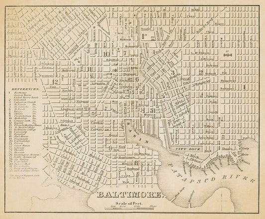 Map of Baltimore - 1838