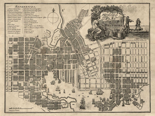 Improved Plan of Baltimore - 1804