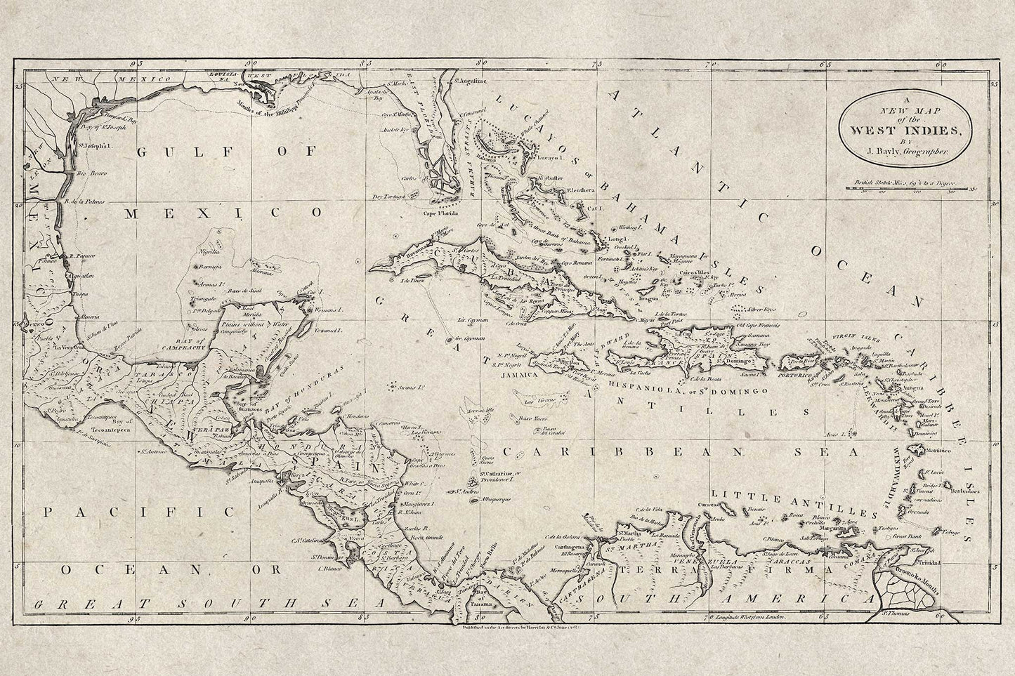 A New Map of the West Indies - 1783