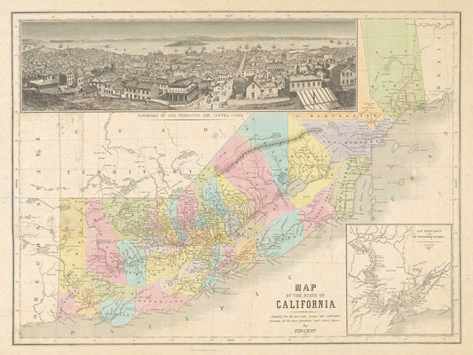 Map of the State of California - 1860