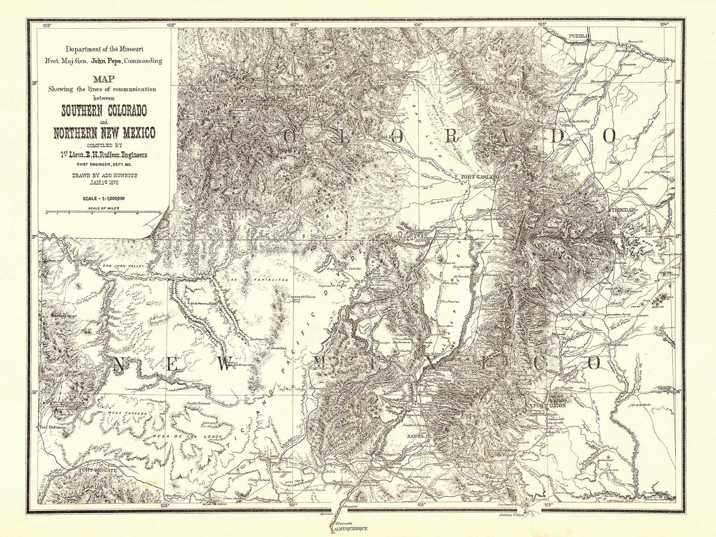 Southern Colorado and Northern New Mexico - 1876