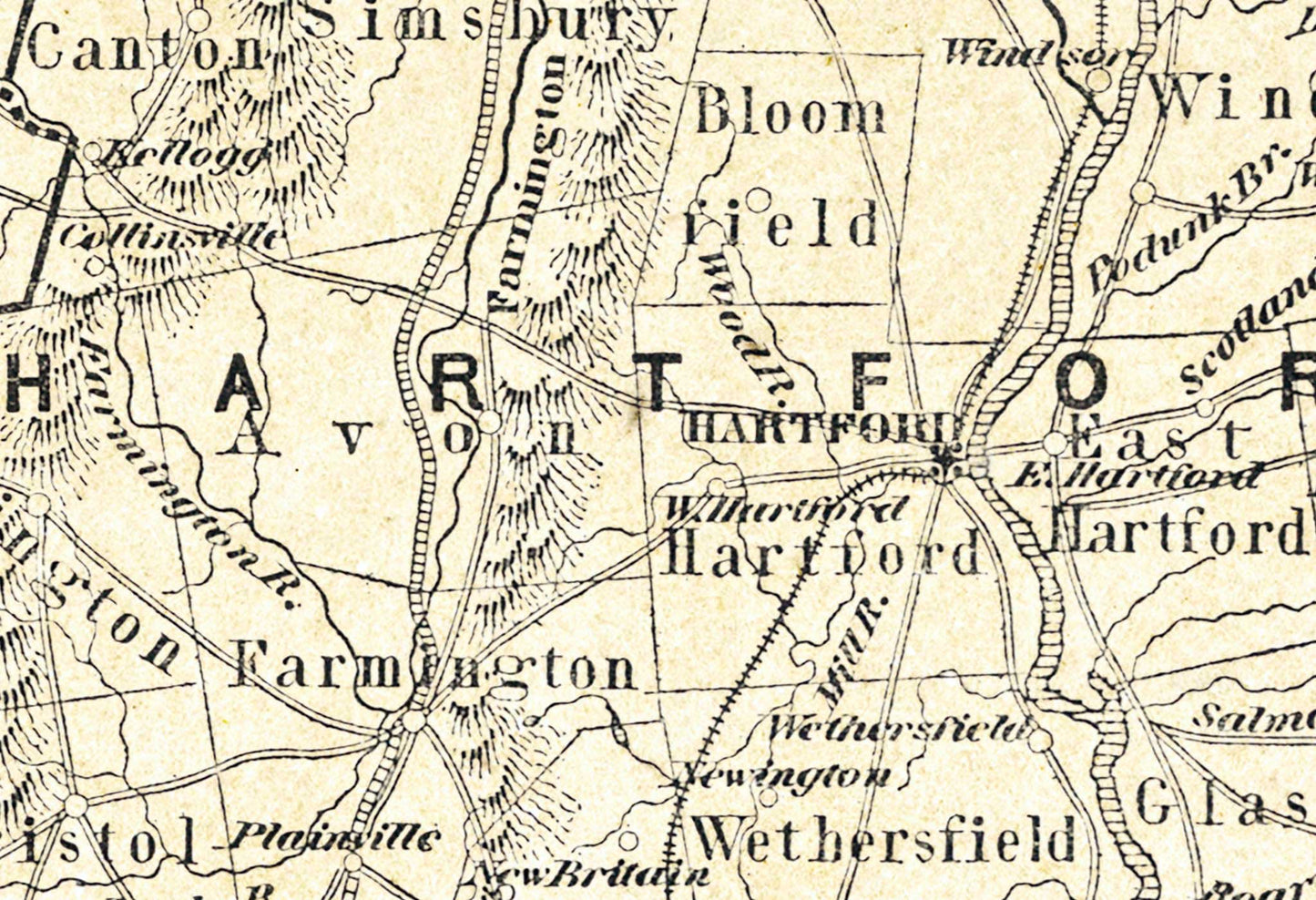 Map of Connecticut - 1842