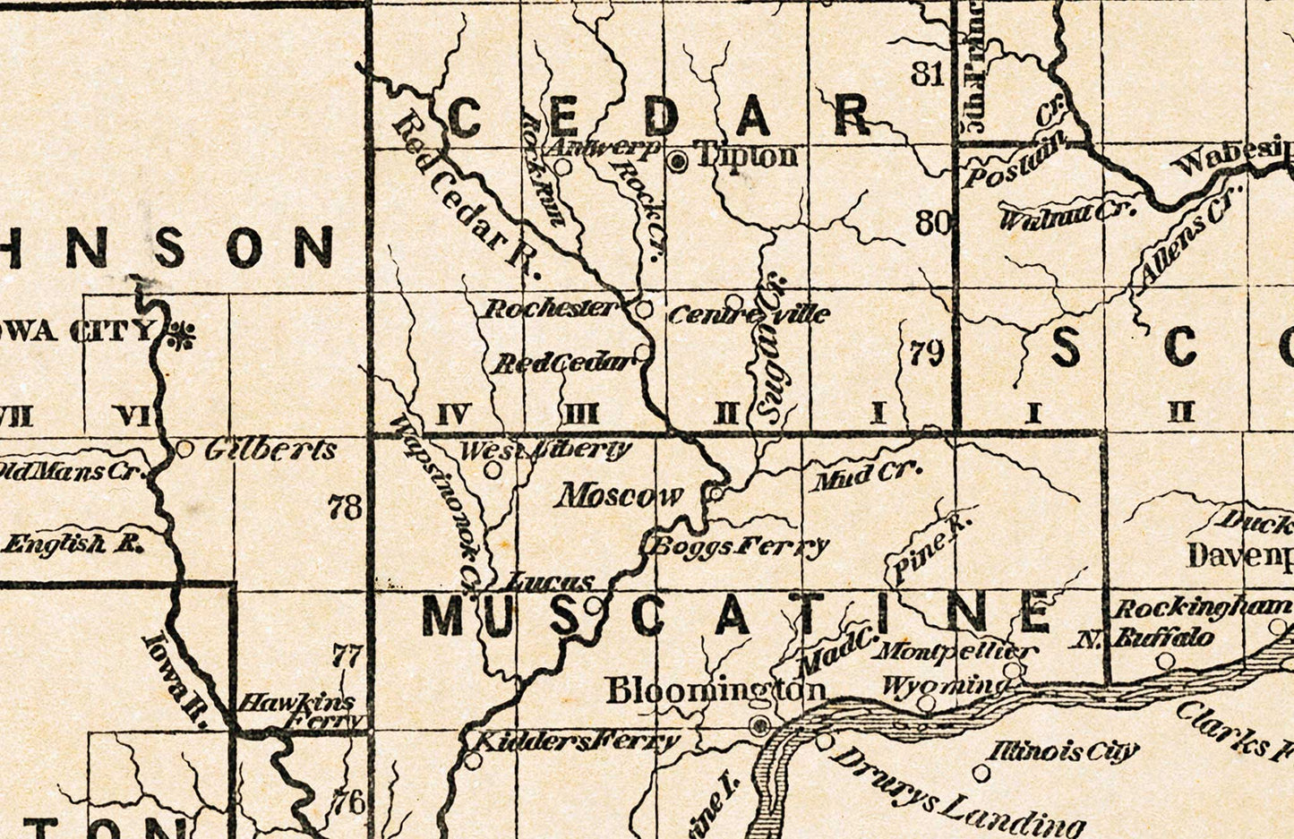 Map of the State of Iowa - 1842