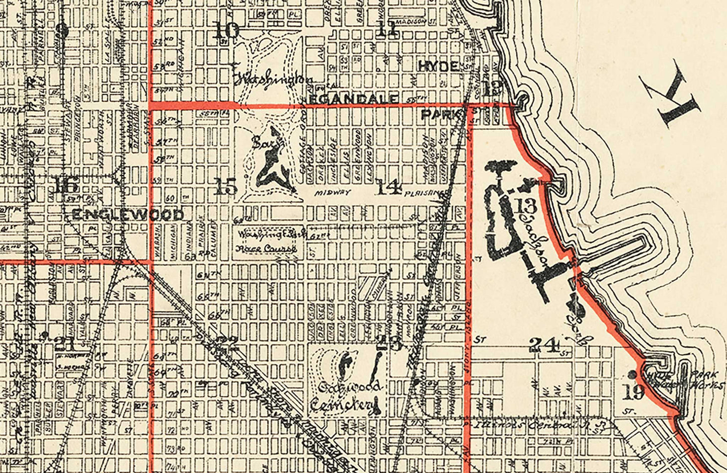 Map of Chicago - 1896