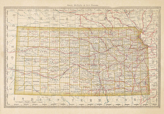 Rand, McNally & Co.'s Kansas - 1881