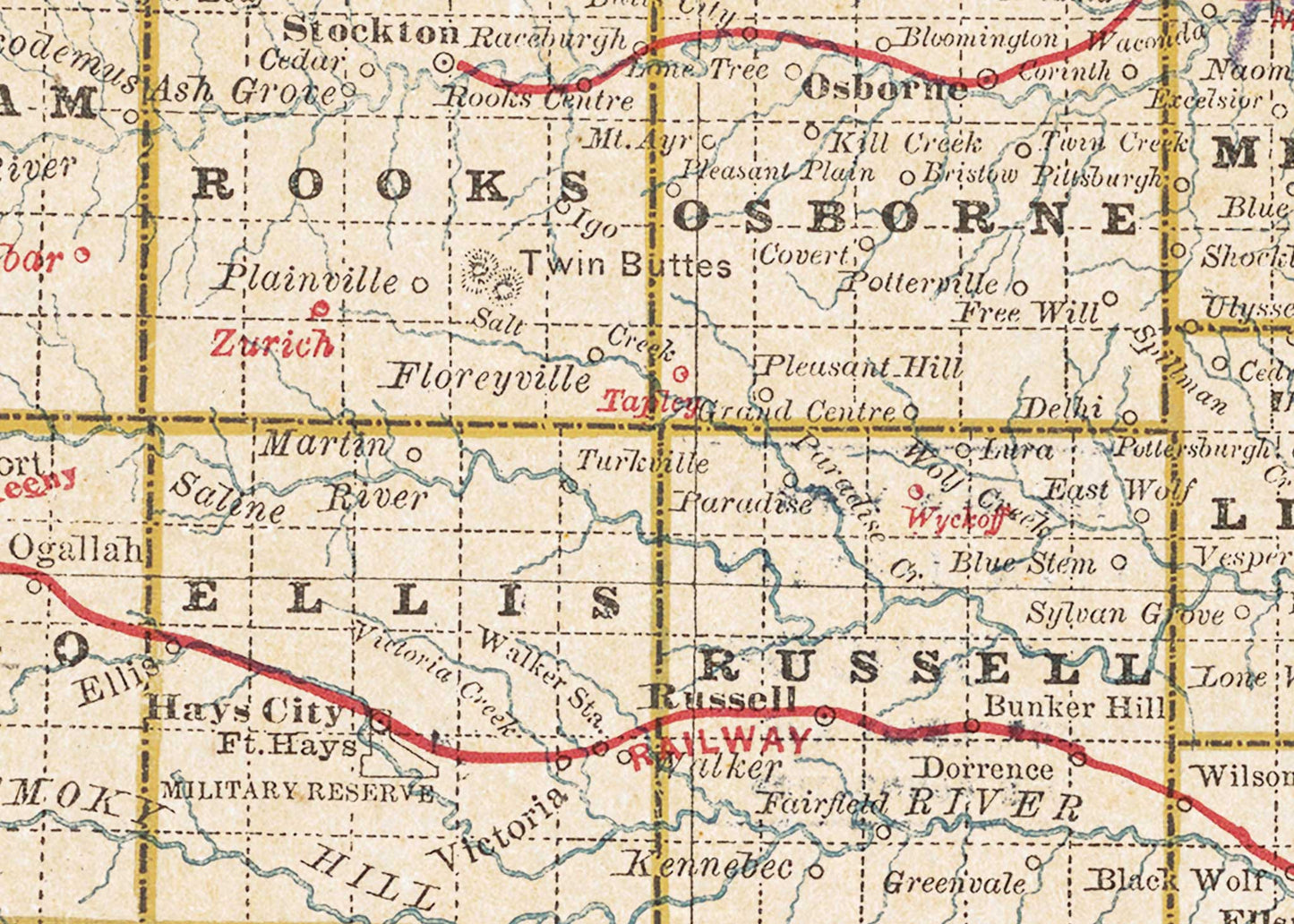 Rand, McNally & Co.'s Kansas - 1881