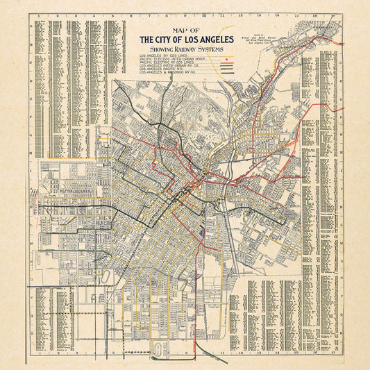 Railway Map of the City of Los Angeles - 1906