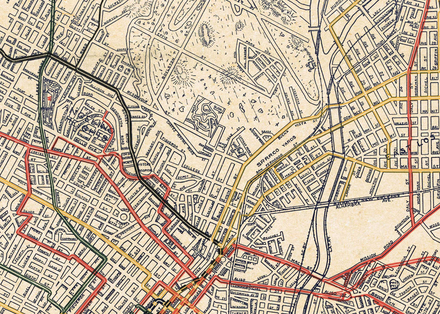 Railway Map of the City of Los Angeles - 1906