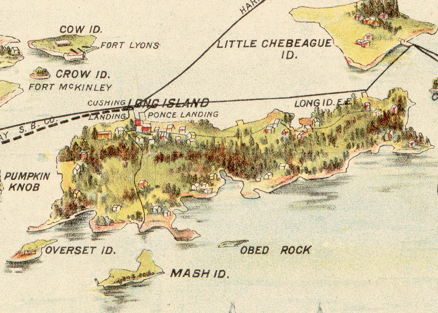 A Bird's Eye View of Casco Bay - 1906