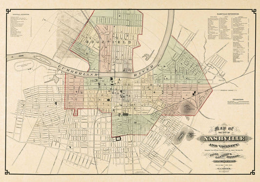 Map of the City of Nashville - 1877