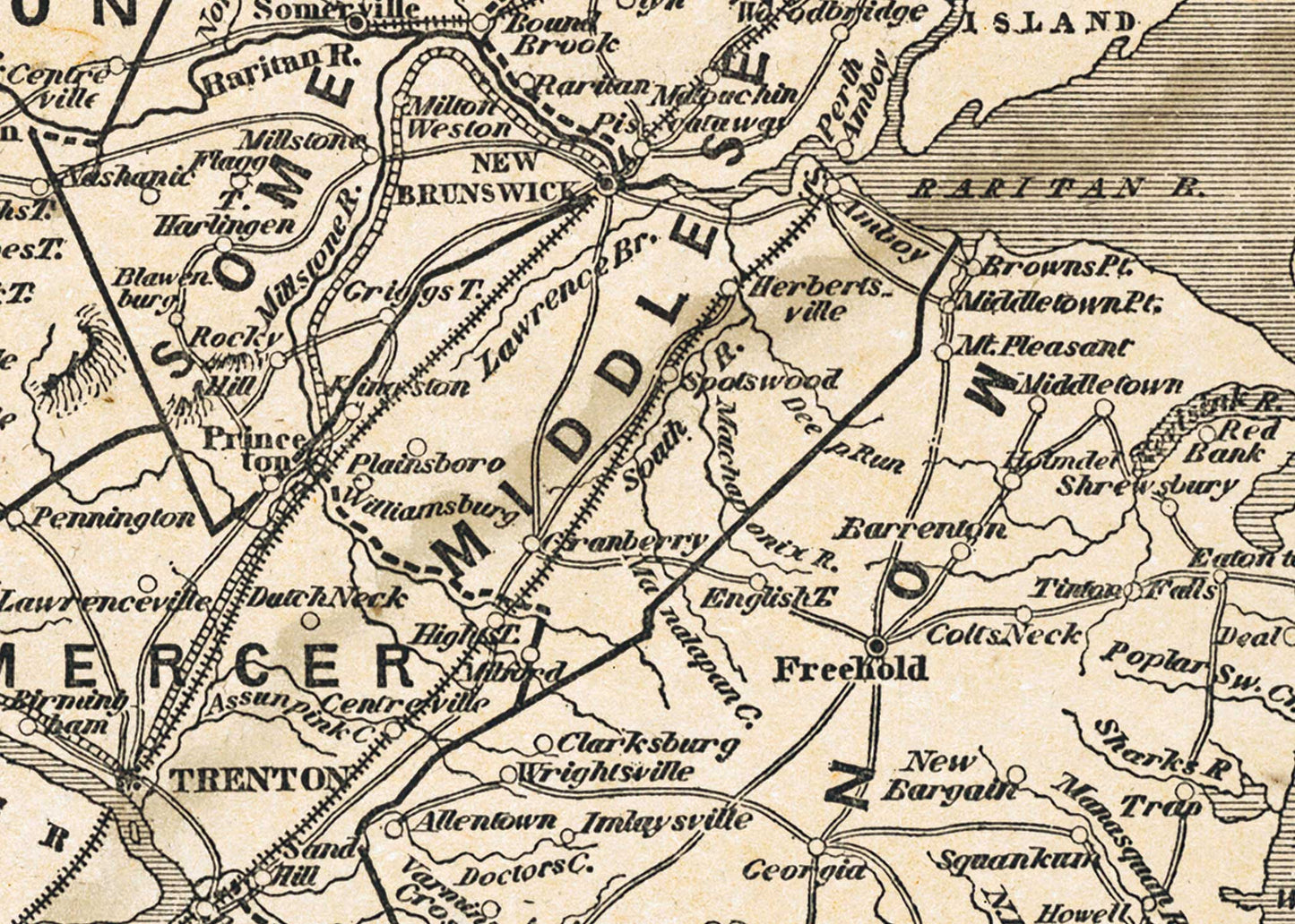 Map of the State of New Jersey - 1842