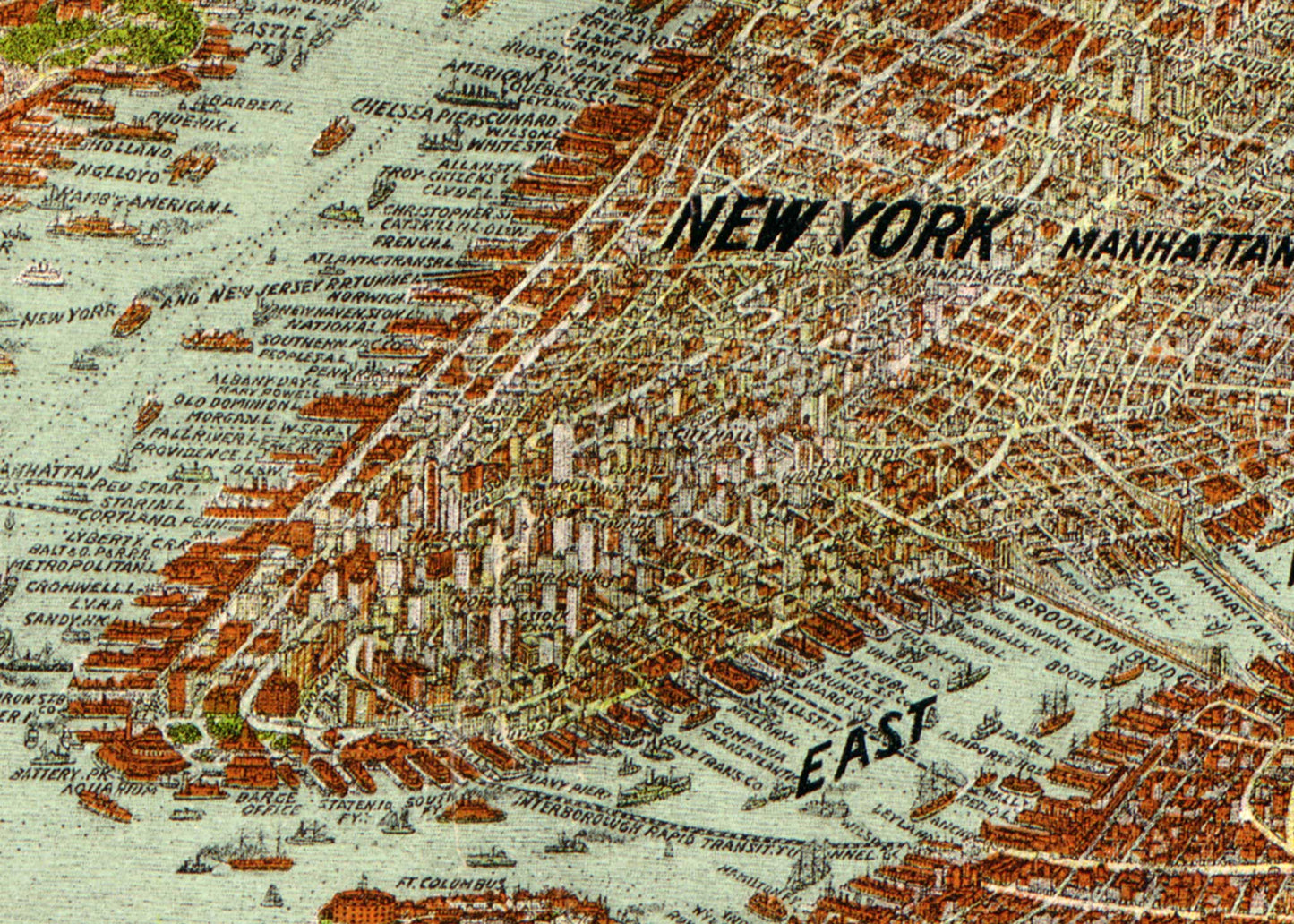 Panoramic View of New York and Vicinity - 1912