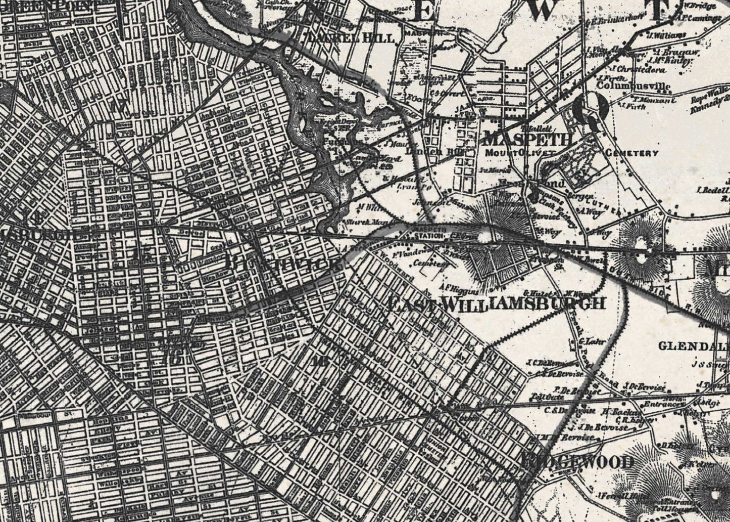 Map of New York City and Brooklyn - 1885