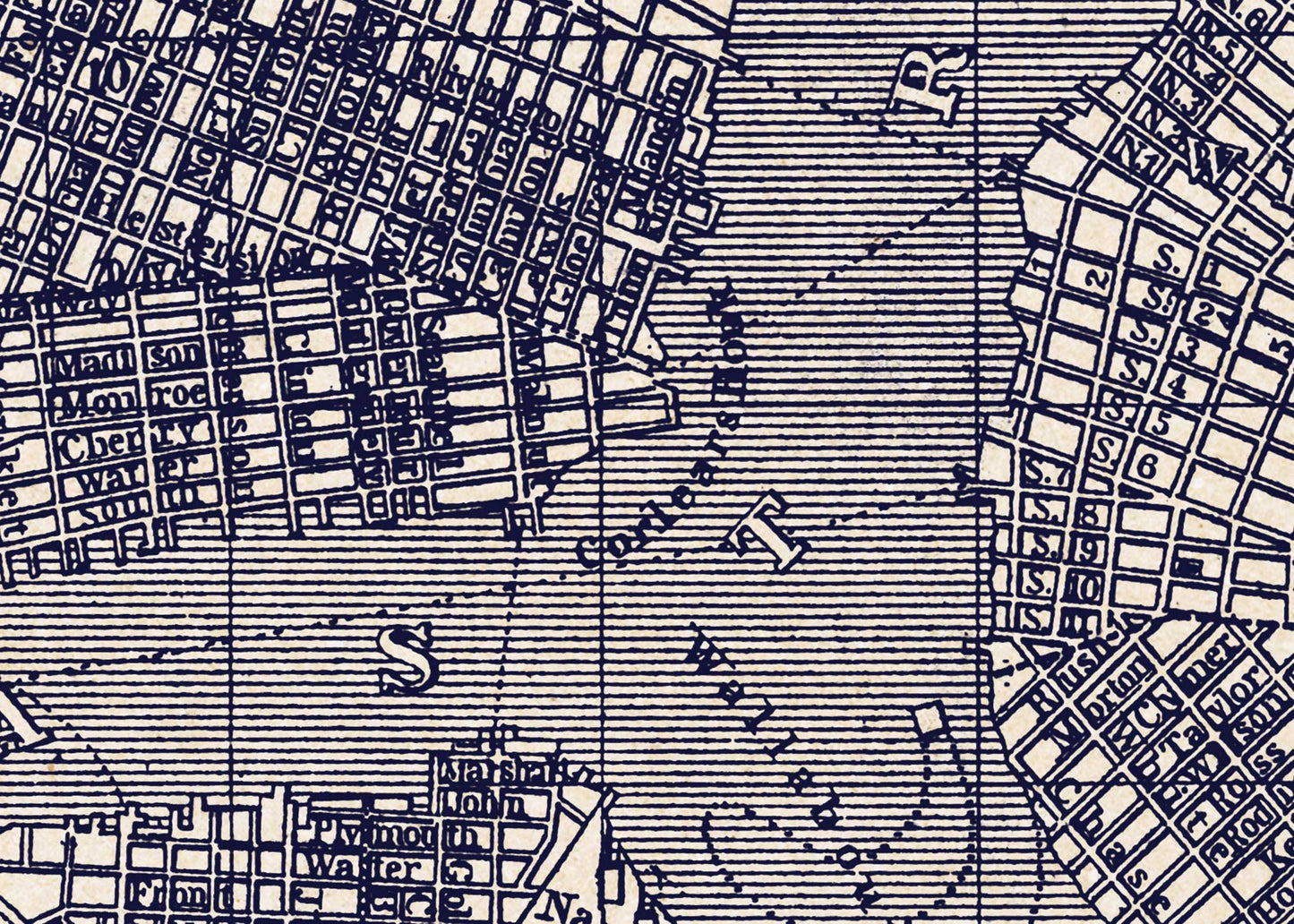 Vintage Map of New York City and Vicinity - 1842