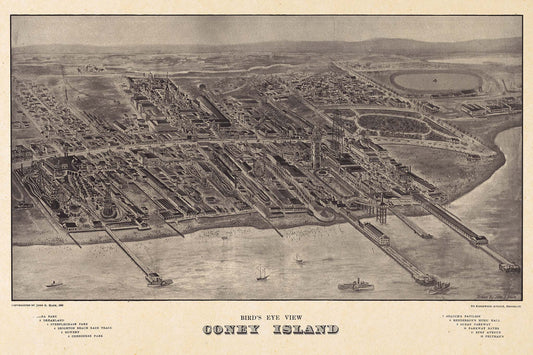 Bird's Eye View of Coney Island, NY - 1906