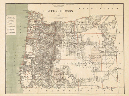 Map of Oregon - 1879