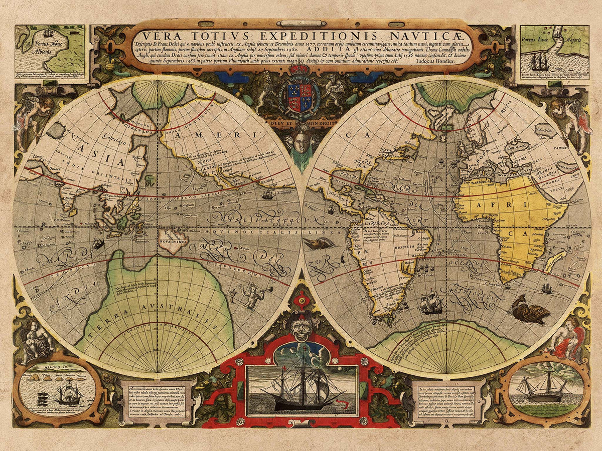 Totius Vera Totius Expeditionis Nauticæ - 1595 – Antique Cartographer
