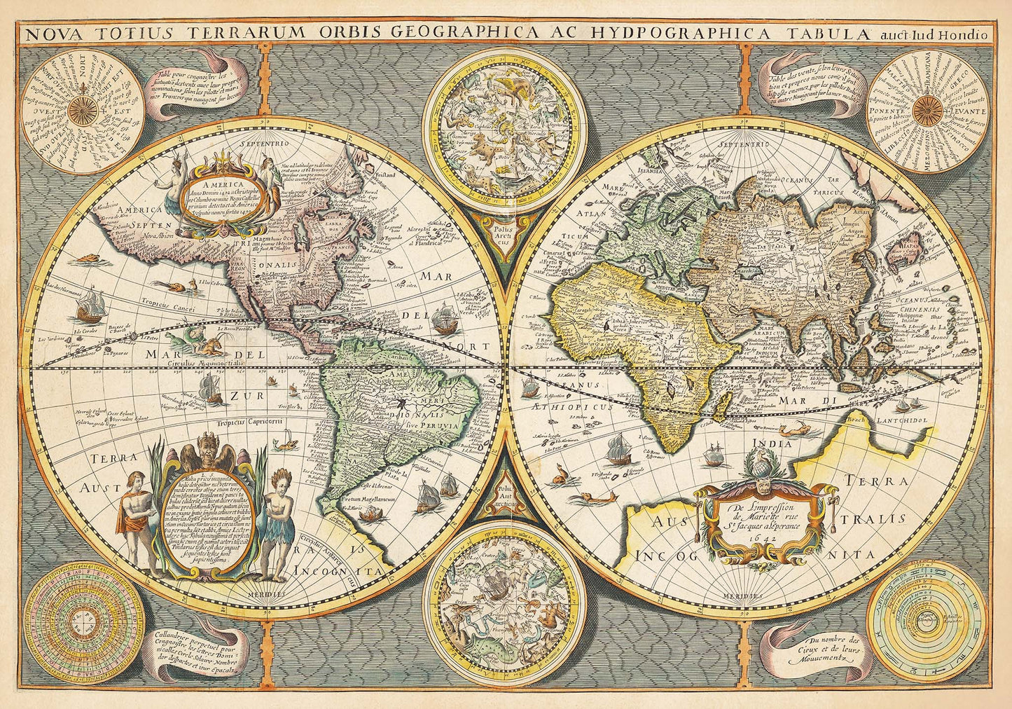 Nova Totius Terrarum Orbis Geographica Ac Hydrographica Tabula - 1642