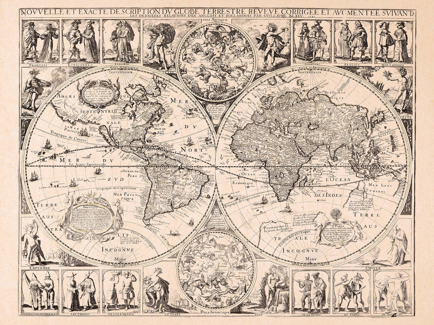 Novvelle et Exacte Description dv Globe Terrestre - 1645