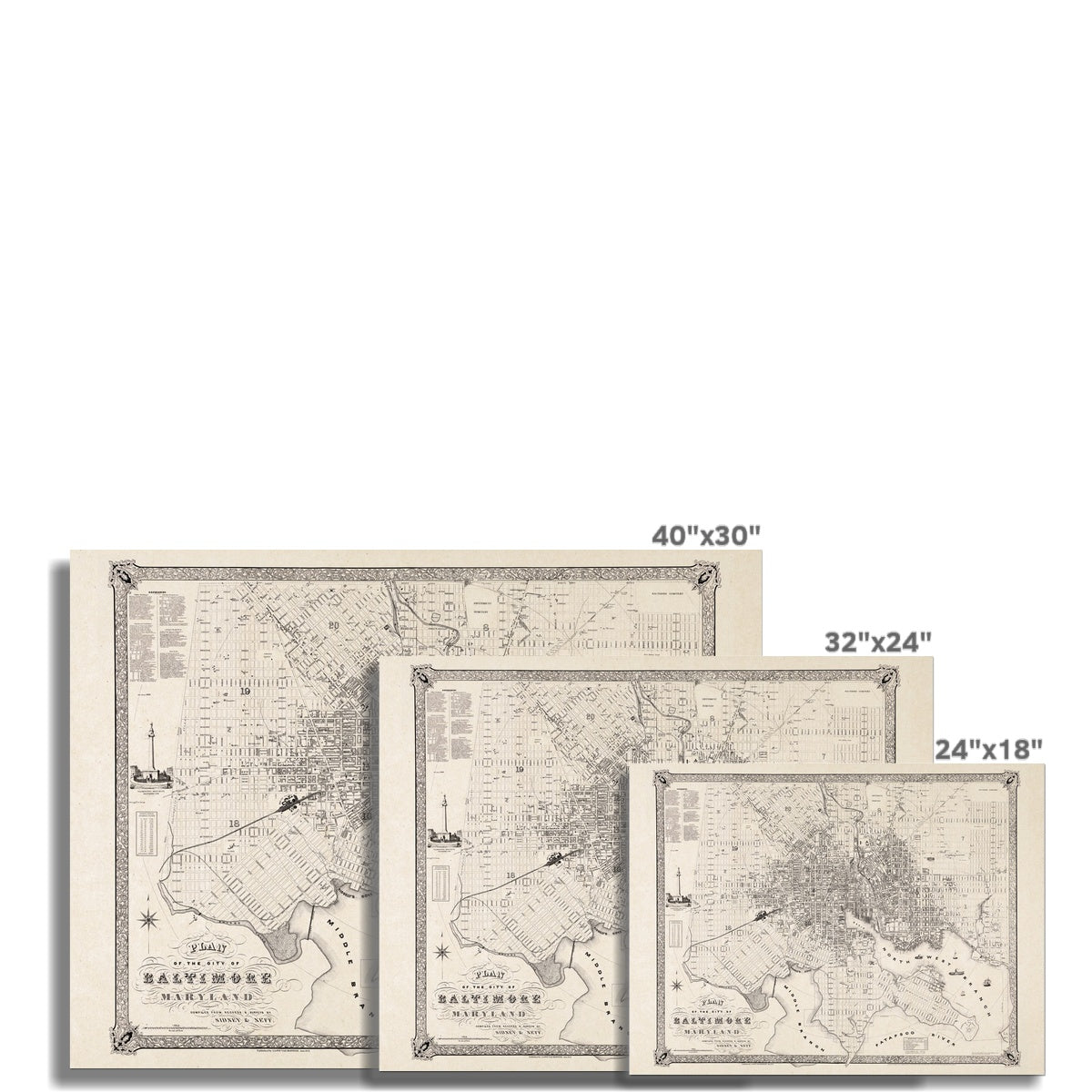 Plan of the City of Baltimore, Maryland - 1851